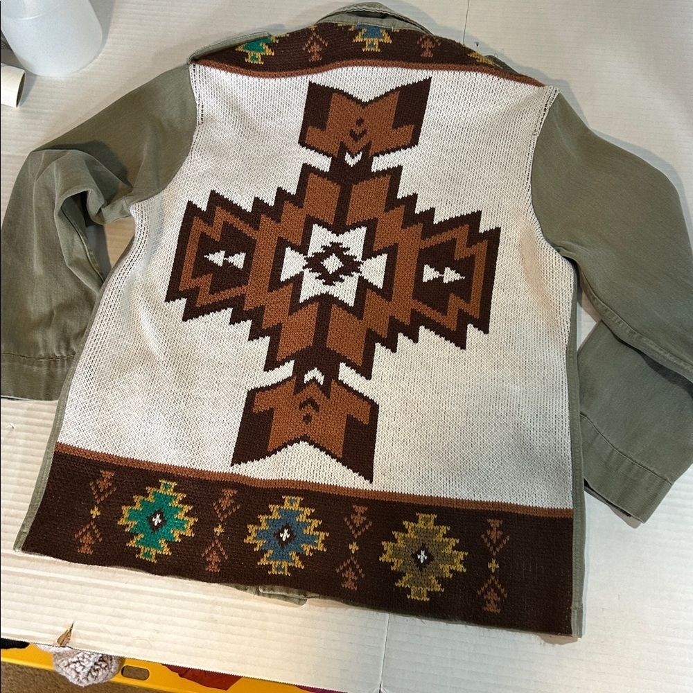 WILD MOSS WOMENS KNIT BACK WESTERN JACKET 95% COTTON SZ S